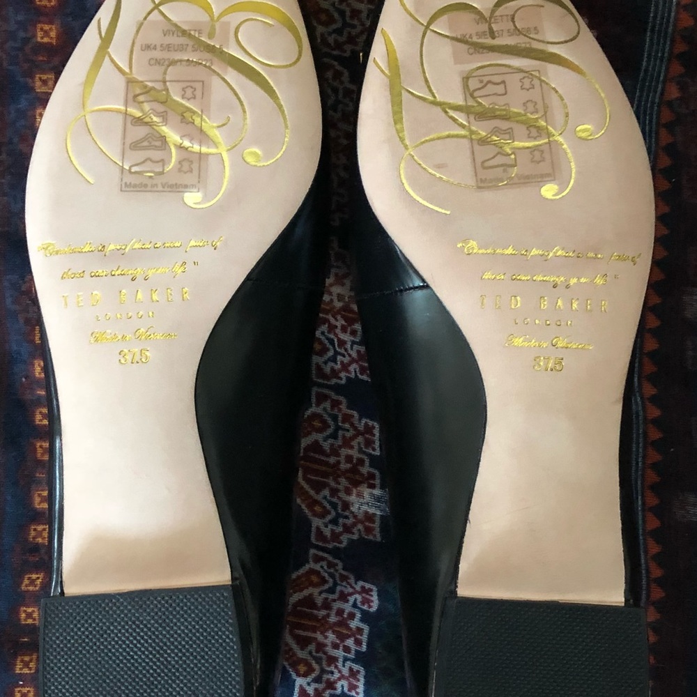 Ted Baker Black Viylette Flats - Picture 6 of 7